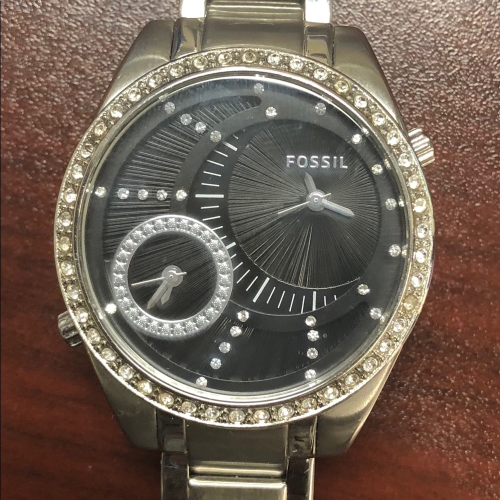 Women’s Silver-Tone Dual Time Watch